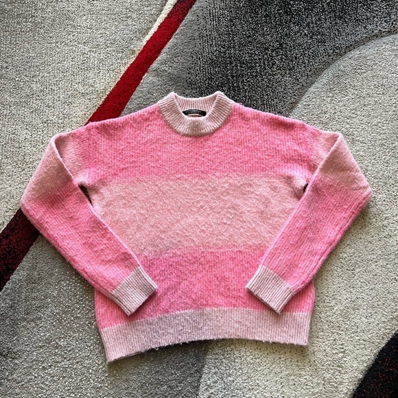 Scotch & Soda Pink Brushed Lambs Wool Ombre Crewneck Sweater - Picture 3 of 7